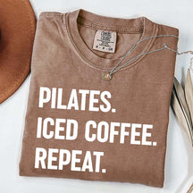 Pilates Iced Coffee Repeat T-Shirt