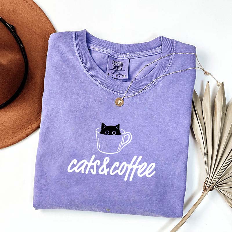 Cats And Coffee Cute T-Shirt
