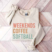 Weekends Coffee Softball Sweatshirt