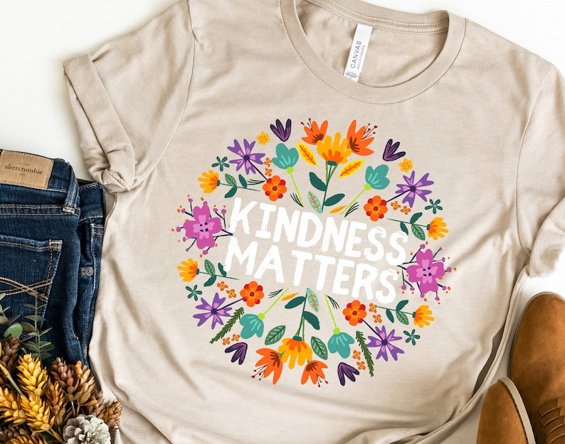 La gentillesse compte Tshirt Boho Floral être gentil Tee