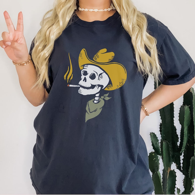 T-shirt de Cowboy du désert Tee de Cowboy squelette