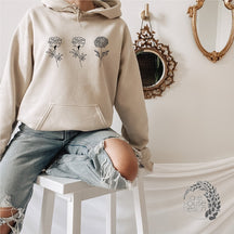 Sweat à capuche floral pour femmes