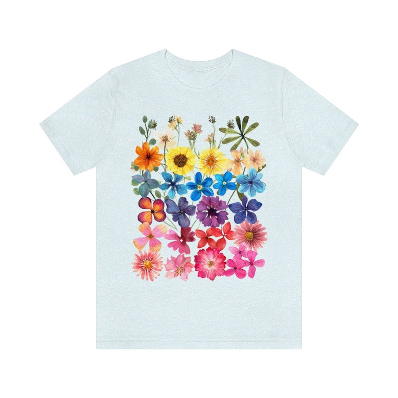 Fleurs Pressées Tshirt Boho Fleurs Sauvages