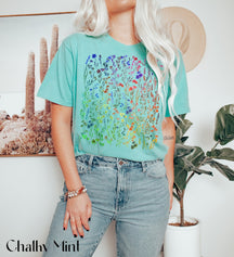 Boho-Wildblumen-Pastell-Blumen-Natur-Shirt