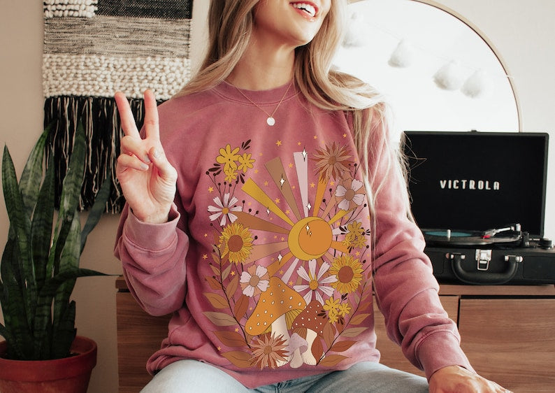 Comfort Colors Bohemian Mushroom Sweatshirt 