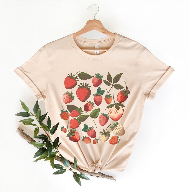 Strawberry Shirt Botanical Shirt