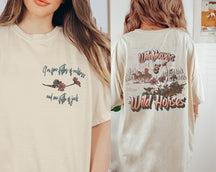 Wildblumen und Wildpferde-Shirt