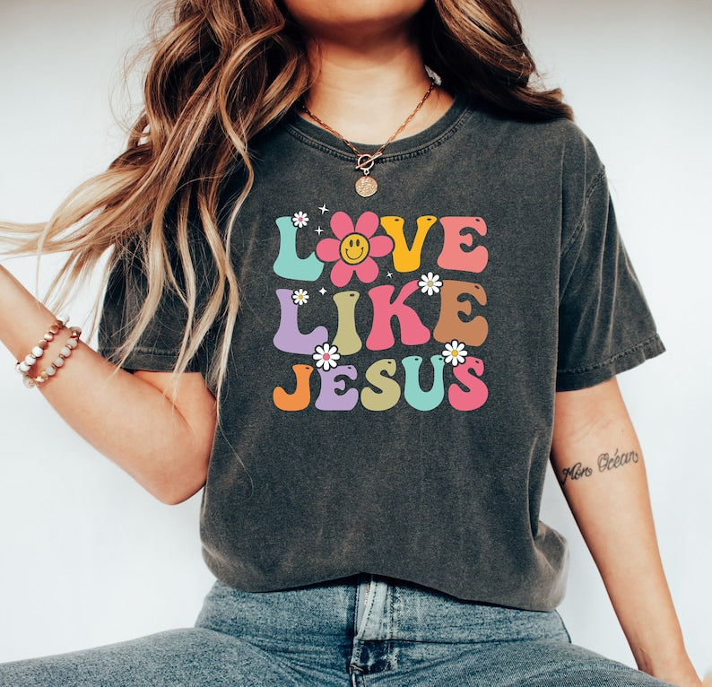 Love Like Jesus T-Shirt Motivierendes Damen-Top