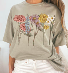 Cottagecore Vintage Fleurs Confort Couleurs Tshirt