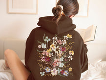 Gepresstes Blumen-Hoodie-Sweatshirt Naturliebhaber-Hoodie