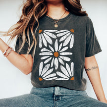 Boho Daisy Vintage Confort Couleurs Tshirt