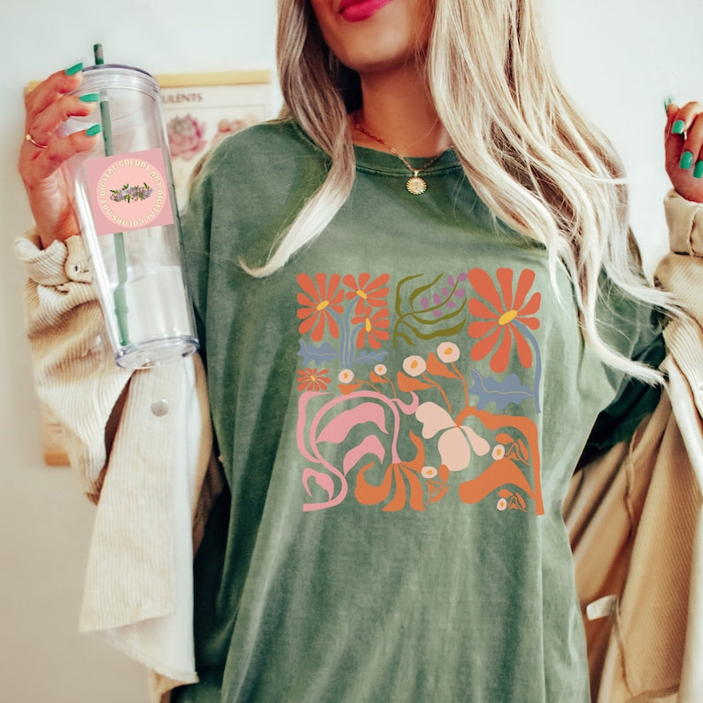 Boho-Wildblumen-Blumen-Natur-Shirt