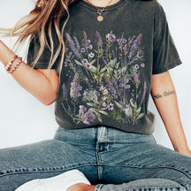 Chemise de lavande Boho Wildflowers Shirt