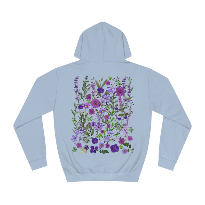 Vintage botanique floral surdimensionné fleurs pressées fleurs sauvages Hoodie