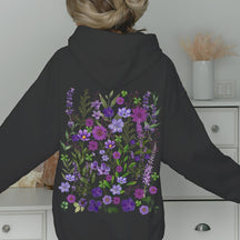 Vintage botanique floral surdimensionné fleurs pressées fleurs sauvages Hoodie