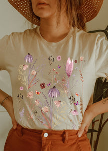 Rétro Pressé Fleurs Chemise Cadeau Pour Elle