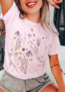 Rétro Pressé Fleurs Chemise Cadeau Pour Elle