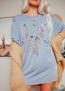 Rétro Pressé Fleurs Chemise Cadeau Pour Elle