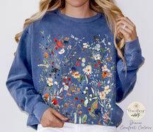Vintage gepresste Blumen Comfort Colors Wildflowers Sweatshirt 