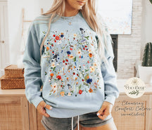 Vintage gepresste Blumen Comfort Colors Wildflowers Sweatshirt 