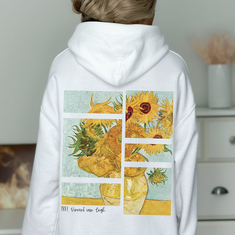 Sonnenblumen Hoodie Vincent Van Gogh Art Retro Vintage Hoodie 