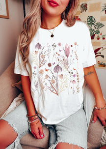 Rétro Pressé Fleurs Chemise Cadeau Pour Elle
