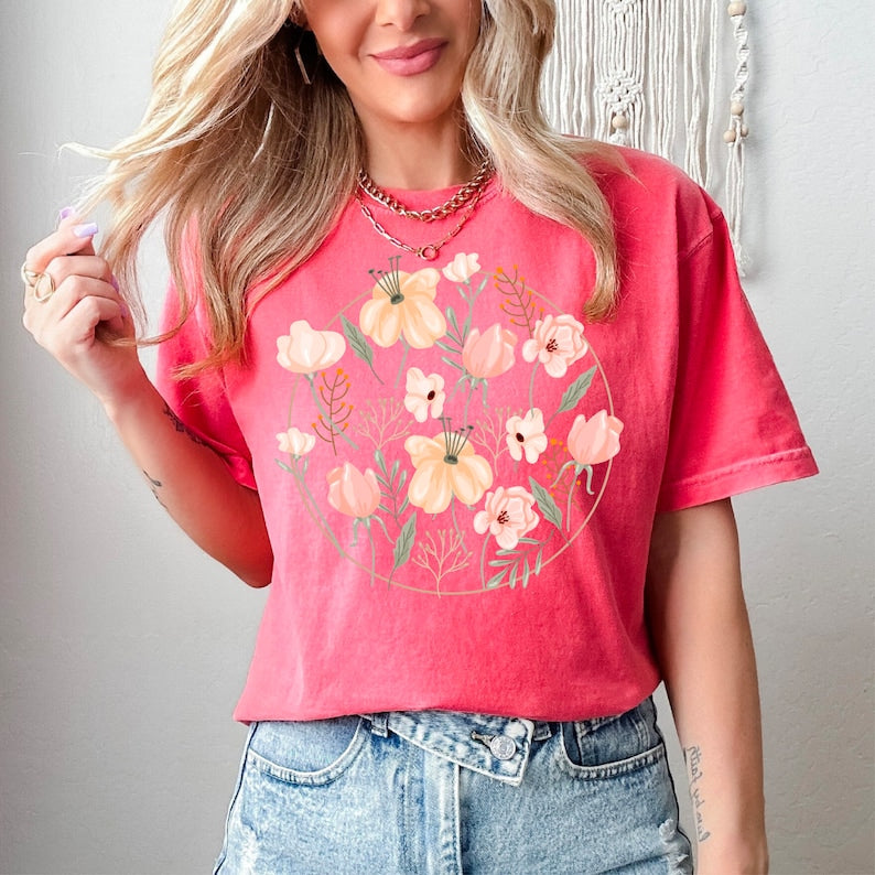 Les couleurs de confort Wildflower Tshirt Flower Shirt