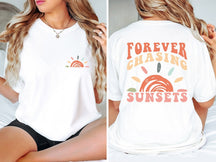Chemise d'été de couleurs de confort de couchers de soleil rétro