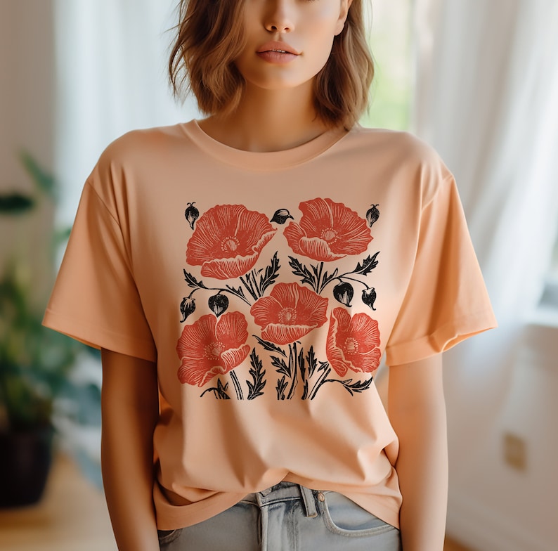 Chemise Vintage Poppy Botanique Cottage Core Chemise Floral