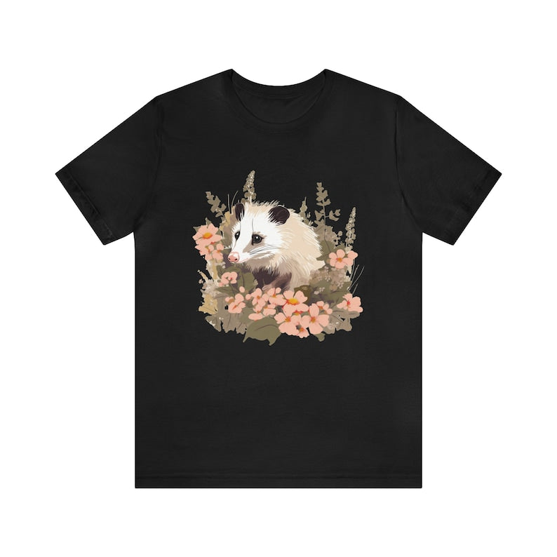 Chemise drôle d'opossum chemise de fleurs sauvages