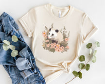 Chemise drôle d'opossum chemise de fleurs sauvages