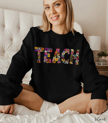 Fleurs pressées TEACH Sweatshirt Sweatshirt de professeur