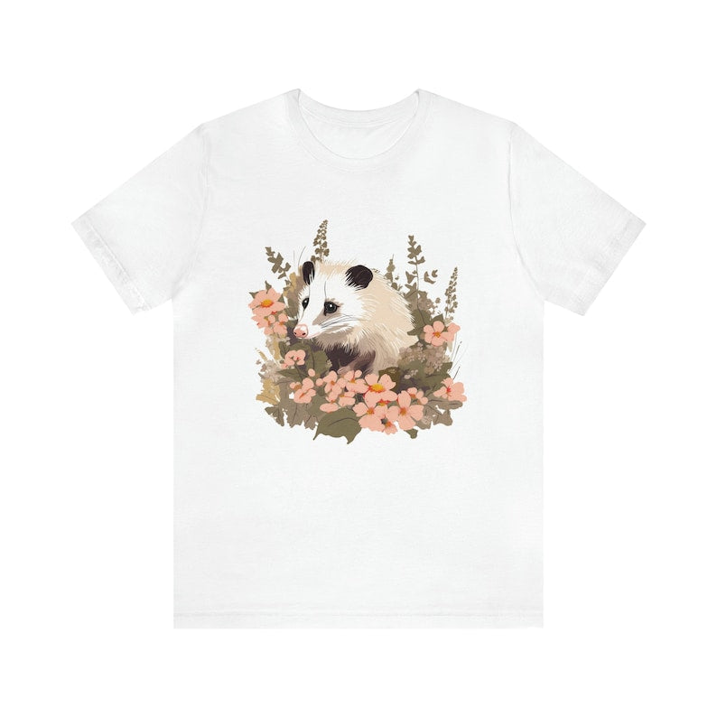 Chemise drôle d'opossum chemise de fleurs sauvages