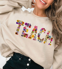 Fleurs pressées TEACH Sweatshirt Sweatshirt de professeur