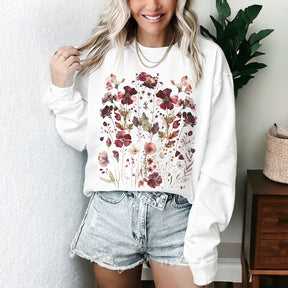 Vintage Wildflower Sweatshirt Boho Pull Floral