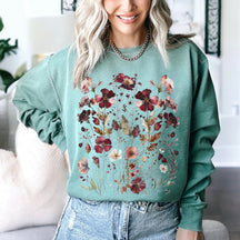 Vintage Wildflower Sweatshirt Boho Pull Floral