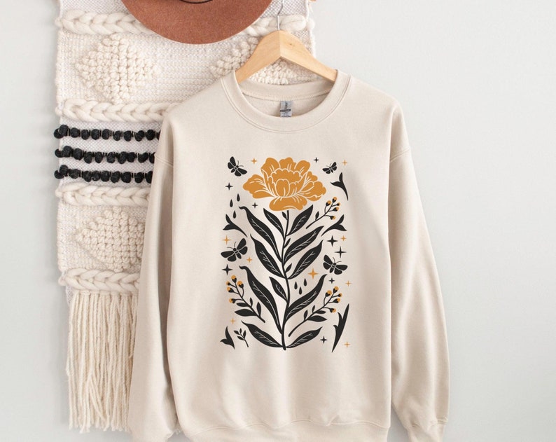 Sweat-shirt surdimensionné unisexe à fleurs Boho