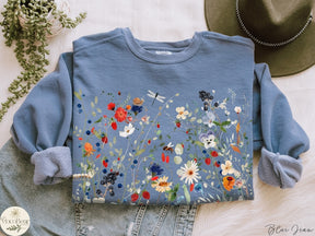 Vintage gepresste Blumen Comfort Colors Wildflowers Sweatshirt 