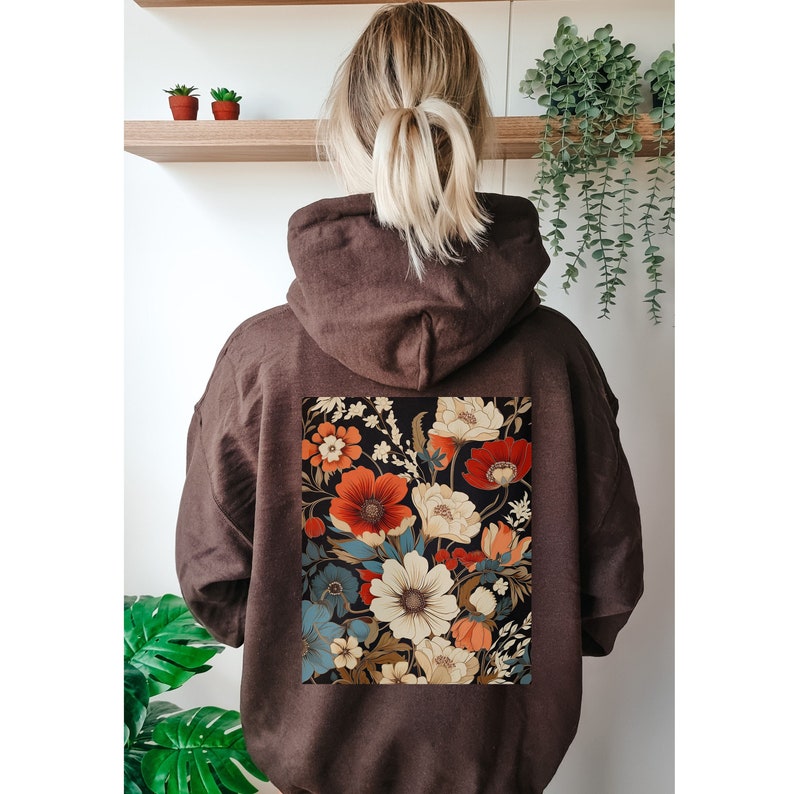 Boho Floral Cottagecore Hoodie cadeau pour amateur de fleurs