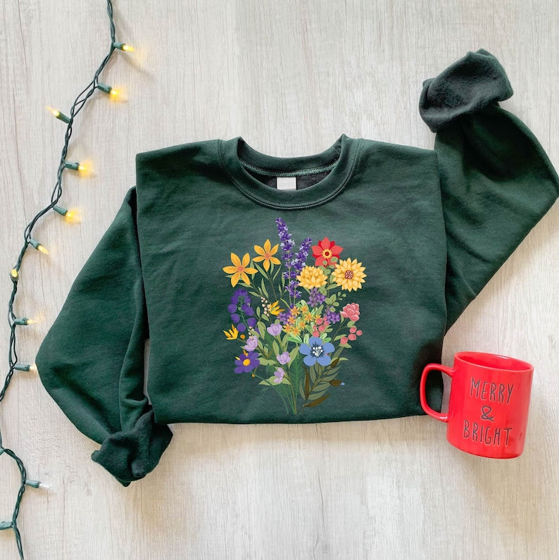 Femmes Wildflower Sweatshirt Cadeaux pour elle