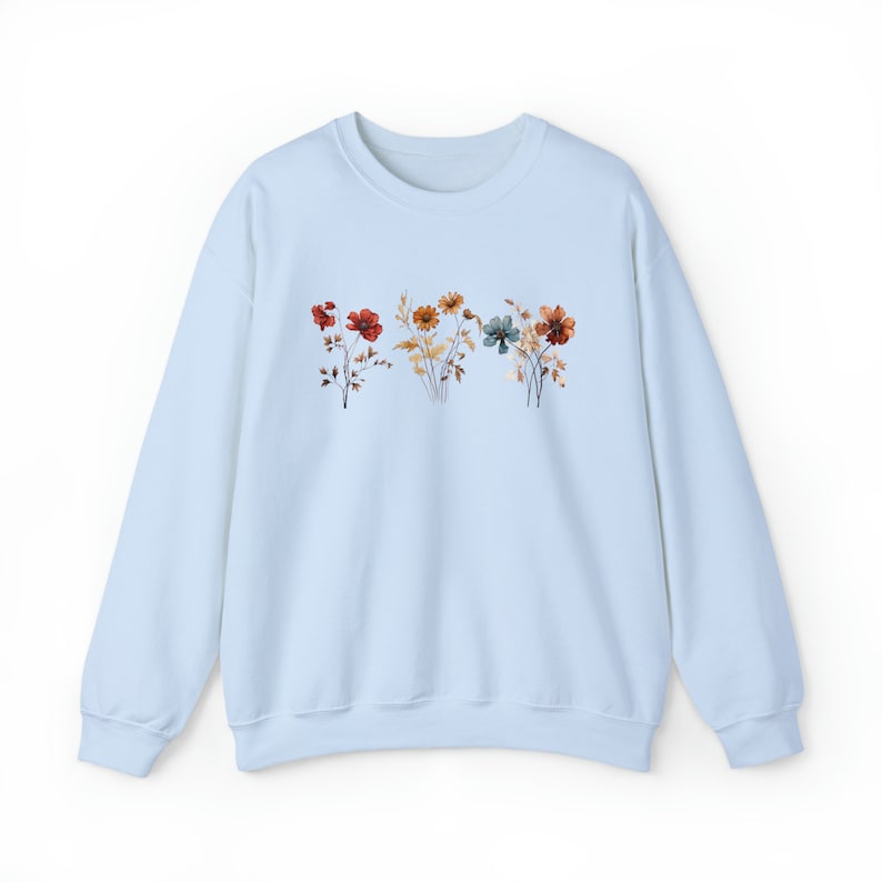 Vintage Sweatshirt mit gepressten Blumen