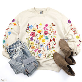 Wildflowers Sweatshirt Boho Floral Sweater