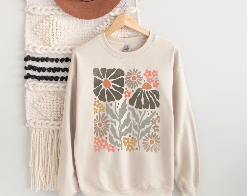 Boho Flower Sweatshirt Unisexe Wildflower Pull