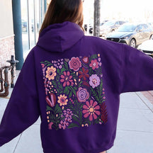 Sweat à Capuche Fleurs Pressées Surdimensionné Wildflowers Hoodie