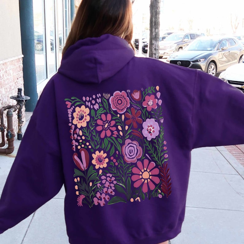 Oversized Wildflowers Hoodie Pressed Flowers Hoodie