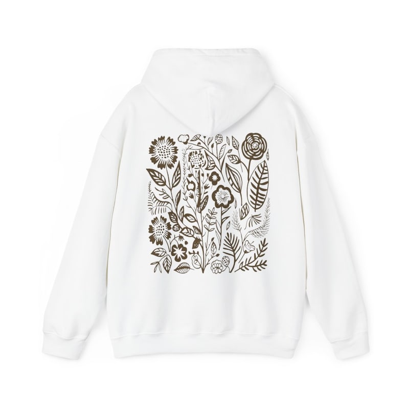 Wildflowers Hoodie Pressed Flowers Cottage Core Hoodie