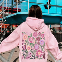 Oversized Wildflowers Hoodie Pressed Flowers Hoodie