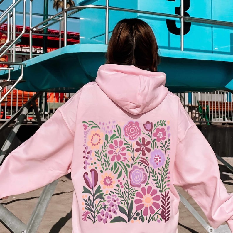 Sweat à Capuche Fleurs Pressées Surdimensionné Wildflowers Hoodie