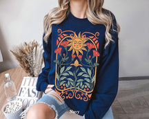 Boho Floral Sweatshirt Art Unisex Pullover 