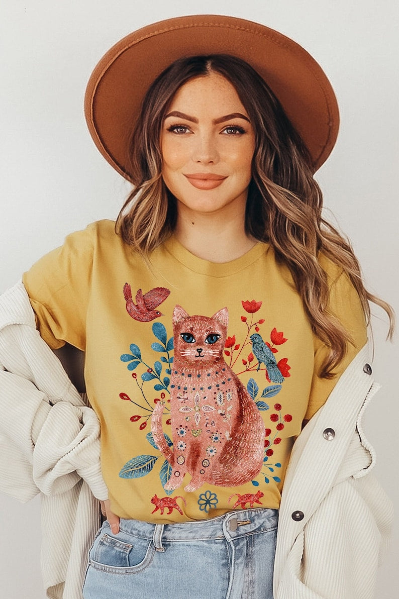 Folk Art Tshirt Boho Sweatshirt à fleurs norvégiennes